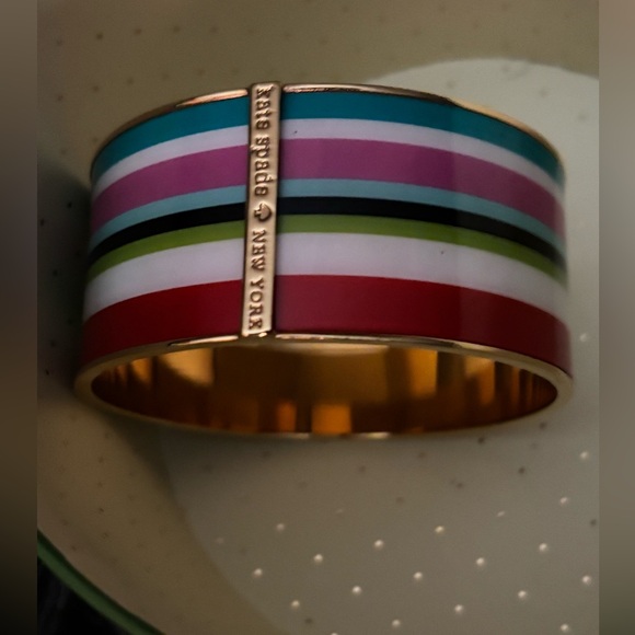 Authentic Kate Spade multi color enamel bangle bracelet New w/box and gift bag - Picture 8 of 13